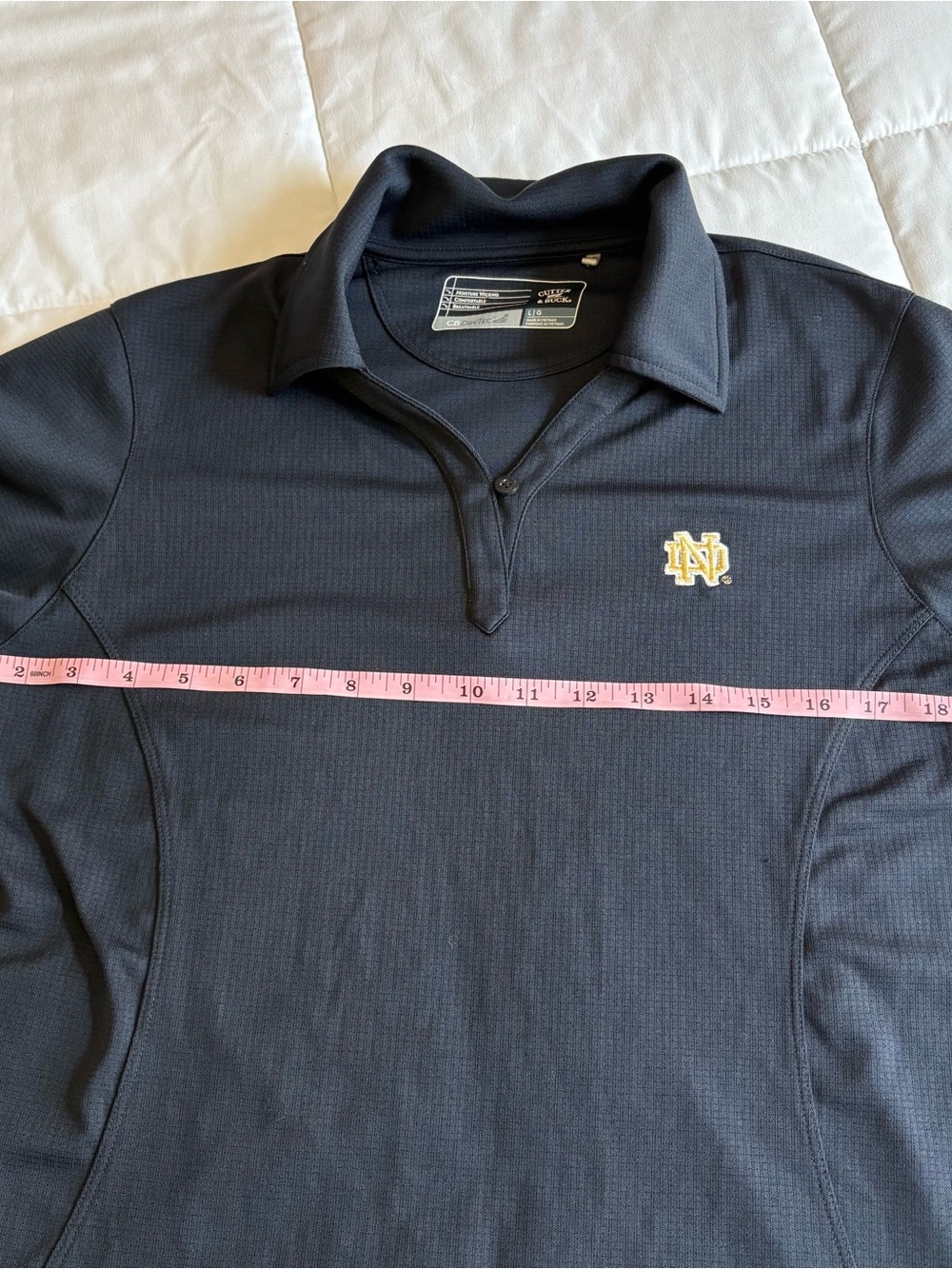Norte Dame Women’s Navy and Gold Performance Short Sleeve Polo - Picture 3 of 8